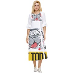 Bullmastiff T- Shirt Nope Not Today Bullmastiff 05 T- Shirt Double Cuff Midi Dress by EnriqueJohnson