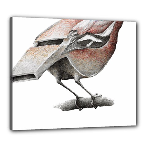 Whistle T- Shirtfinch T- Shirt Canvas 24  X 20  (stretched) by ZUXUMI