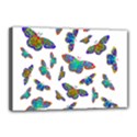 Butterflies T- Shirt Colorful Butterflies In Rainbow Colors T- Shirt Canvas 18  x 12  (Stretched) View1