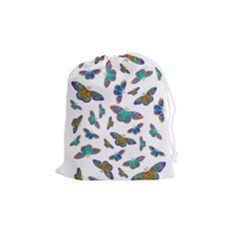 Butterflies T- Shirt Colorful Butterflies In Rainbow Colors T- Shirt Drawstring Pouch (medium) by EnriqueJohnson