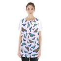 Butterflies T- Shirt Colorful Butterflies In Rainbow Colors T- Shirt Skirt Hem Sports Top View1