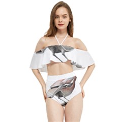 Whistle T- Shirtfinch T- Shirt Halter Flowy Bikini Set  by ZUXUMI