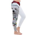 White Bichon Frise Dog T- Shirt White Bichon Frise Dog Santa Christmas Tree Lights Xmas T- Shirt Classic Winter Leggings View3