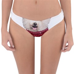 White Bichon Frise Santa Xmas T- Shirt Red Winter Hat Scarf Christmas Cap White Bichon Frise  Santa Reversible Hipster Bikini Bottoms by ZUXUMI