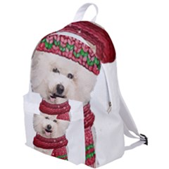 White Bichon Frise Santa Xmas T- Shirt Red Winter Hat Scarf Christmas Cap White Bichon Frise  Santa The Plain Backpack by ZUXUMI