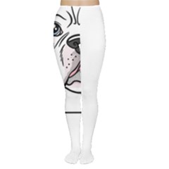 White Boxer Dog T- Shirt White Blue Eyed Boxer T- Shirt Tights by ZUXUMI