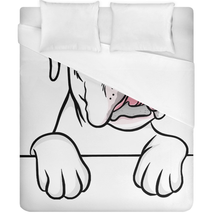 White Boxer Dog T- Shirt White Blue Eyed Boxer T- Shirt Duvet Cover (California King Size)