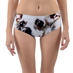 White Chihuahua T- Shirt White And Tan Chihuahua Portrait Watercolor Style T- Shirt Reversible Mid-waist Bikini Bottoms by ZUXUMI