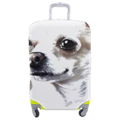 White Chihuahua T- Shirt White And Tan Chihuahua Portrait Watercolor Style T- Shirt Luggage Cover (medium) by ZUXUMI