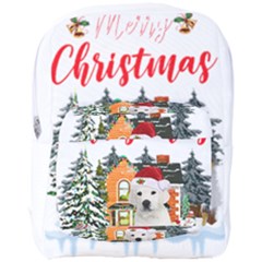 White Labrador Santa Merry T- Shirt Red Winter Christmas Hat House White Labrador  Santa Merry T- Sh Full Print Backpack by ZUXUMI