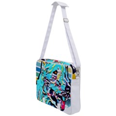 White Shepherd Turquoise Artsy T- Shirt White Shepherd (turquoise Artsy) T- Shirt Cross Body Office Bag by ZUXUMI