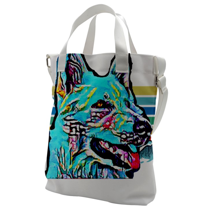 White Shepherd Turquoise Artsy T- Shirt White Shepherd (turquoise Artsy) T- Shirt Canvas Messenger Bag