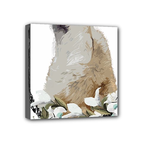 White Wolf T- Shirtwhite Wolf Howling T- Shirt Mini Canvas 4  x 4  (Stretched)