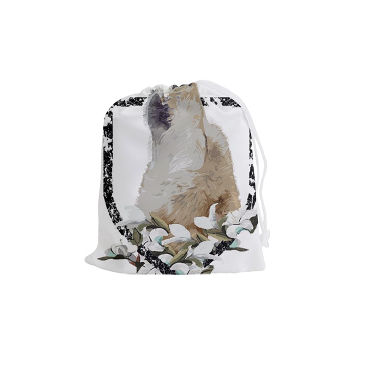 White Wolf T- Shirtwhite Wolf Howling T- Shirt Drawstring Pouch (Medium)