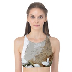 White Wolf T- Shirtwhite Wolf Howling T- Shirt Tank Bikini Top