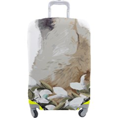 White Wolf T- Shirtwhite Wolf Howling T- Shirt Luggage Cover (large) by ZUXUMI