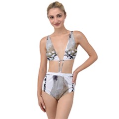 White Wolf T- Shirtwhite Wolf Howling T- Shirt Tied Up Two Piece Swimsuit