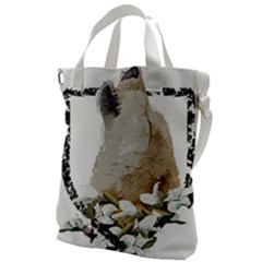 White Wolf T- Shirtwhite Wolf Howling T- Shirt Canvas Messenger Bag