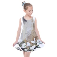 White Wolf T- Shirtwhite Wolf Howling T- Shirt Kids  Summer Dress