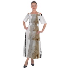 White Wolf T- Shirtwhite Wolf Howling T- Shirt Shoulder Straps Boho Maxi Dress 