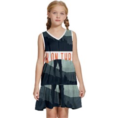 Wilderness T- Shirt Break On Through To The Adventure T- Shirt Kids  Sleeveless Tiered Mini Dress by ZUXUMI