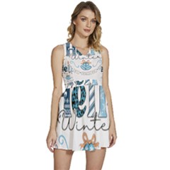 Winter Season T- Shirt Hello Winter T- Shirt Sleeveless High Waist Mini Dress by ZUXUMI