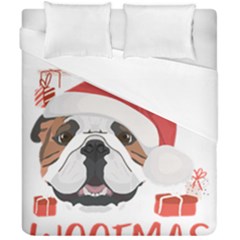 Winter T- Shirt English Bulldog Merry Christmas T- Shirt Duvet Cover Double Side (california King Size) by ZUXUMI