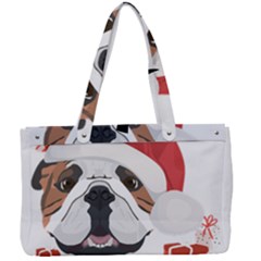 Winter T- Shirt English Bulldog Merry Christmas T- Shirt Canvas Work Bag by ZUXUMI