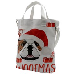 Winter T- Shirt English Bulldog Merry Christmas T- Shirt Canvas Messenger Bag by ZUXUMI