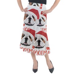 Winter T- Shirt English Bulldog Merry Christmas T- Shirt Midi Mermaid Skirt by ZUXUMI