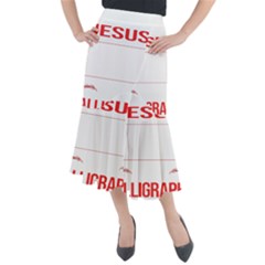 Calligraphy T- Shirt Funny Jesus Calligraphy Calligrapher Handwriting Lettering T- Shirt Midi Mermaid Skirt by EnriqueJohnson