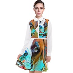 Boxer Dog Art T- Shirt Boxer Dog Art T- Shirt Long Sleeve Chiffon Shirt Dress