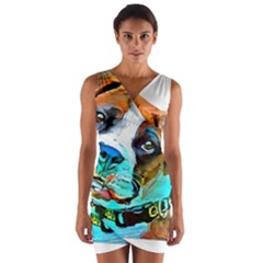 Boxer Dog Art T- Shirt Boxer Dog Art T- Shirt Wrap Front Bodycon Dress by JamesGoode