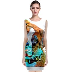 Boxer Dog Art T- Shirt Boxer Dog Art T- Shirt Sleeveless Velvet Midi Dress by JamesGoode