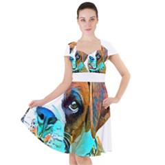 Boxer Dog Art T- Shirt Boxer Dog Art T- Shirt Cap Sleeve Midi Dress