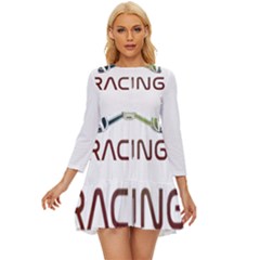 Drone Racing Gift T- Shirt Distressed F P V Drone Racing Drone Racer Pilot Pattern T- Shirt (1) Long Sleeve Babydoll Dress by ZUXUMI