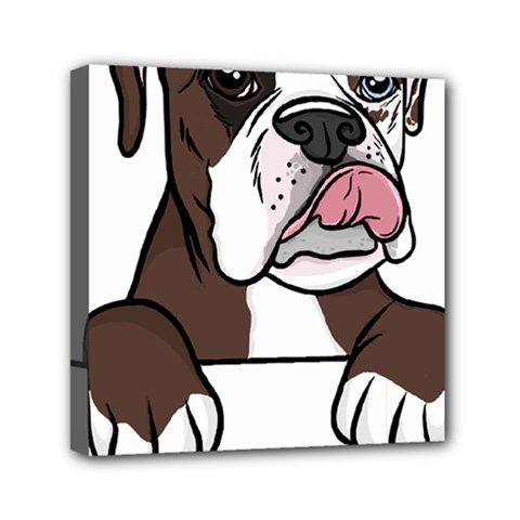 Boxer Dog T- Shirt Tri Colored Boxer T- Shirt Mini Canvas 6  X 6  (stretched) by JamesGoode