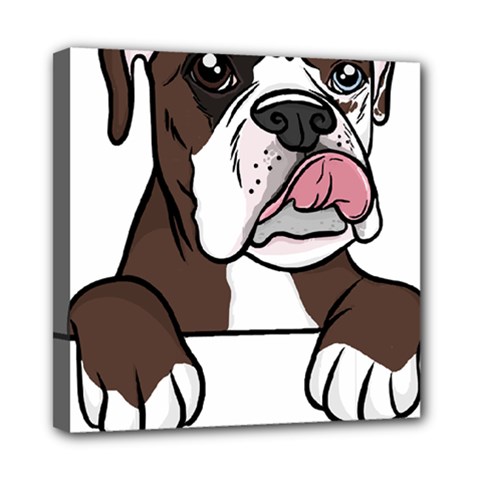 Boxer Dog T- Shirt Tri Colored Boxer T- Shirt Mini Canvas 8  X 8  (stretched) by JamesGoode