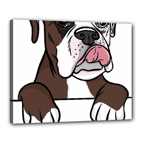 Boxer Dog T- Shirt Tri Colored Boxer T- Shirt Canvas 20  X 16  (stretched) by JamesGoode