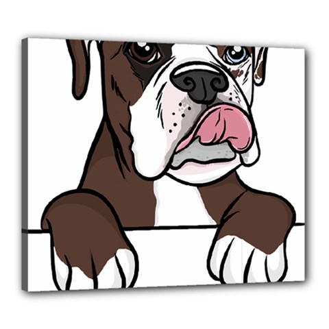 Boxer Dog T- Shirt Tri Colored Boxer T- Shirt Canvas 24  X 20  (stretched) by JamesGoode