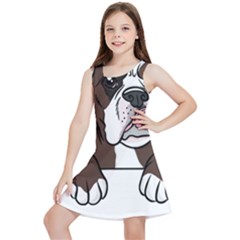 Boxer Dog T- Shirt Tri Colored Boxer T- Shirt Kids  Lightweight Sleeveless Dress by JamesGoode