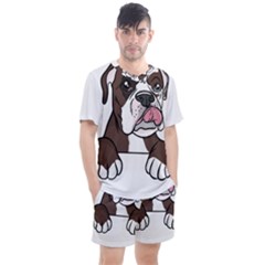 Boxer Dog T- Shirt Tri Colored Boxer T- Shirt Men s Mesh T-shirt And Shorts Set