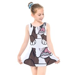 Boxer Dog T- Shirt Tri Colored Boxer T- Shirt Kids  Skater Dress Swimsuit