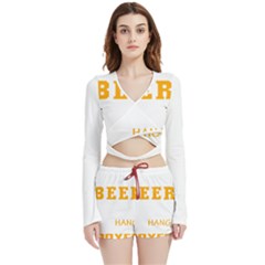 Boxer T- Shirt I Just Want To Drink Beer And Hang With My Boxer Dog T- Shirt Velvet Wrap Crop Top And Shorts Set by JamesGoode