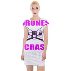 Drone Racing Gift T- Shirt Distressed F P V Race Drone Racing Drone Racer Pattern Quote T- Shirt (2) Cap Sleeve Bodycon Dress by ZUXUMI