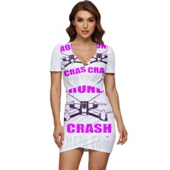 Drone Racing Gift T- Shirt Distressed F P V Race Drone Racing Drone Racer Pattern Quote T- Shirt (2) Low Cut Cap Sleeve Mini Dress by ZUXUMI