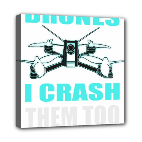 Drone Racing Gift T- Shirt Distressed F P V Race Drone Racing Drone Racer Pattern Quote T- Shirt (3) Mini Canvas 8  X 8  (stretched) by ZUXUMI