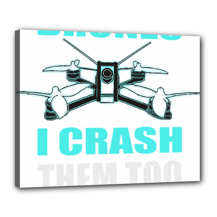 Drone Racing Gift T- Shirt Distressed F P V Race Drone Racing Drone Racer Pattern Quote T- Shirt (3) Canvas 20  x 16  (Stretched)