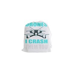 Drone Racing Gift T- Shirt Distressed F P V Race Drone Racing Drone Racer Pattern Quote T- Shirt (3) Drawstring Pouch (xs) by ZUXUMI