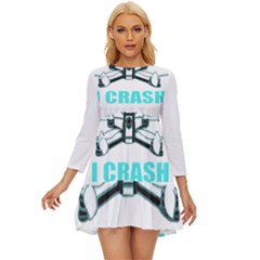 Drone Racing Gift T- Shirt Distressed F P V Race Drone Racing Drone Racer Pattern Quote T- Shirt (3) Long Sleeve Babydoll Dress by ZUXUMI